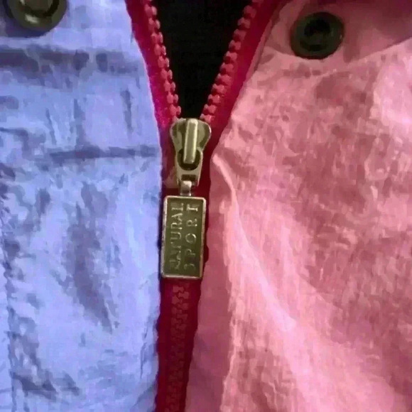Vintage 90s Natural Sport Colorbock Windbreaker Pink and Purple Size L - Picture 11 of 16